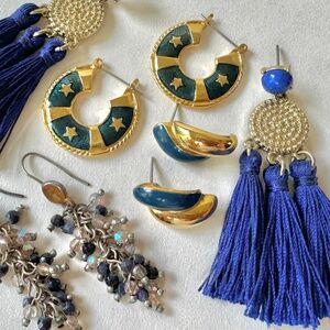 Set of 4 Blue Earrings Set, Sugarfix, Nautical